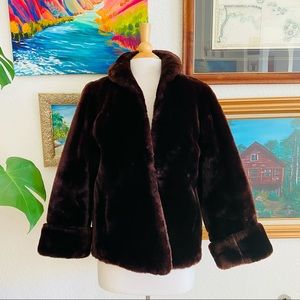 Chocolate Brown Mouton Fur Coat 